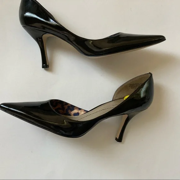 Anne Klein heels patent leather black shoe pointed toe black stiletto heels - Picture 5 of 7
